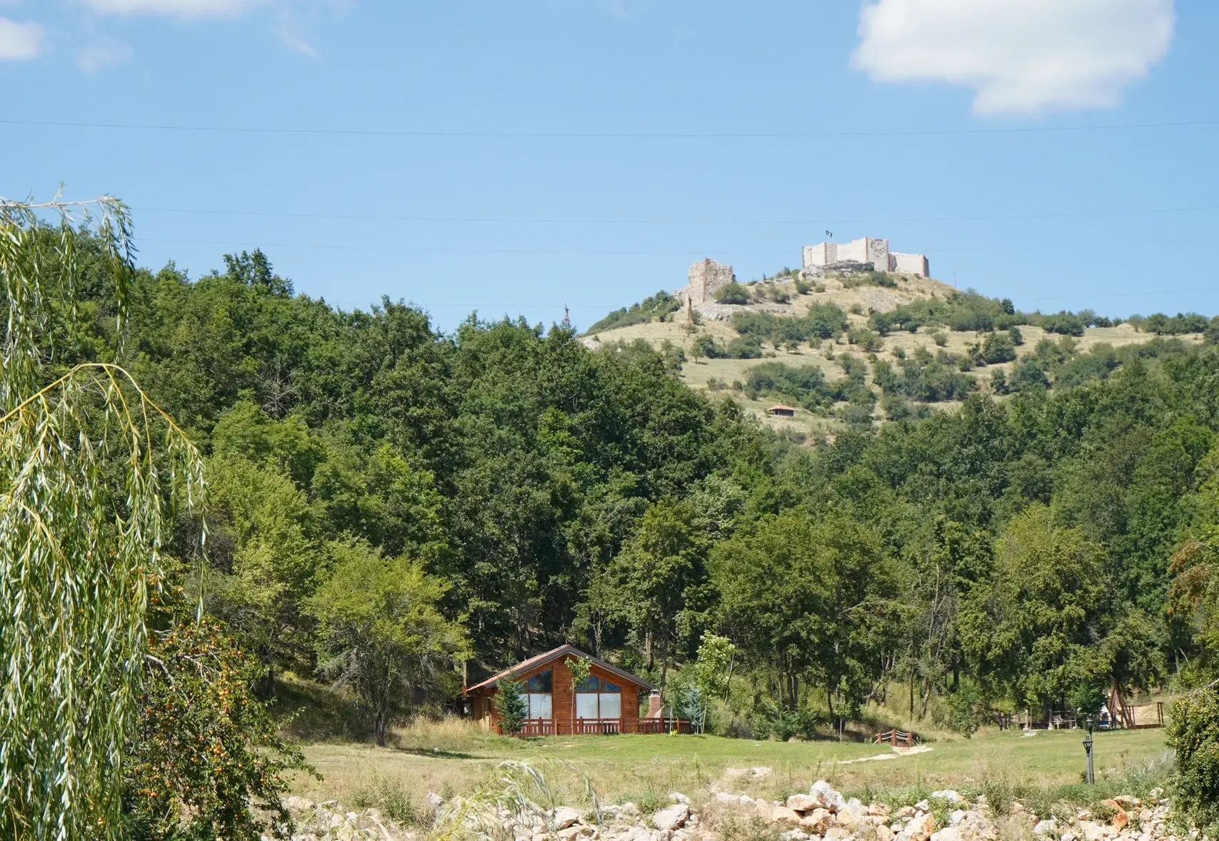 The fortress on the ridge above the houses