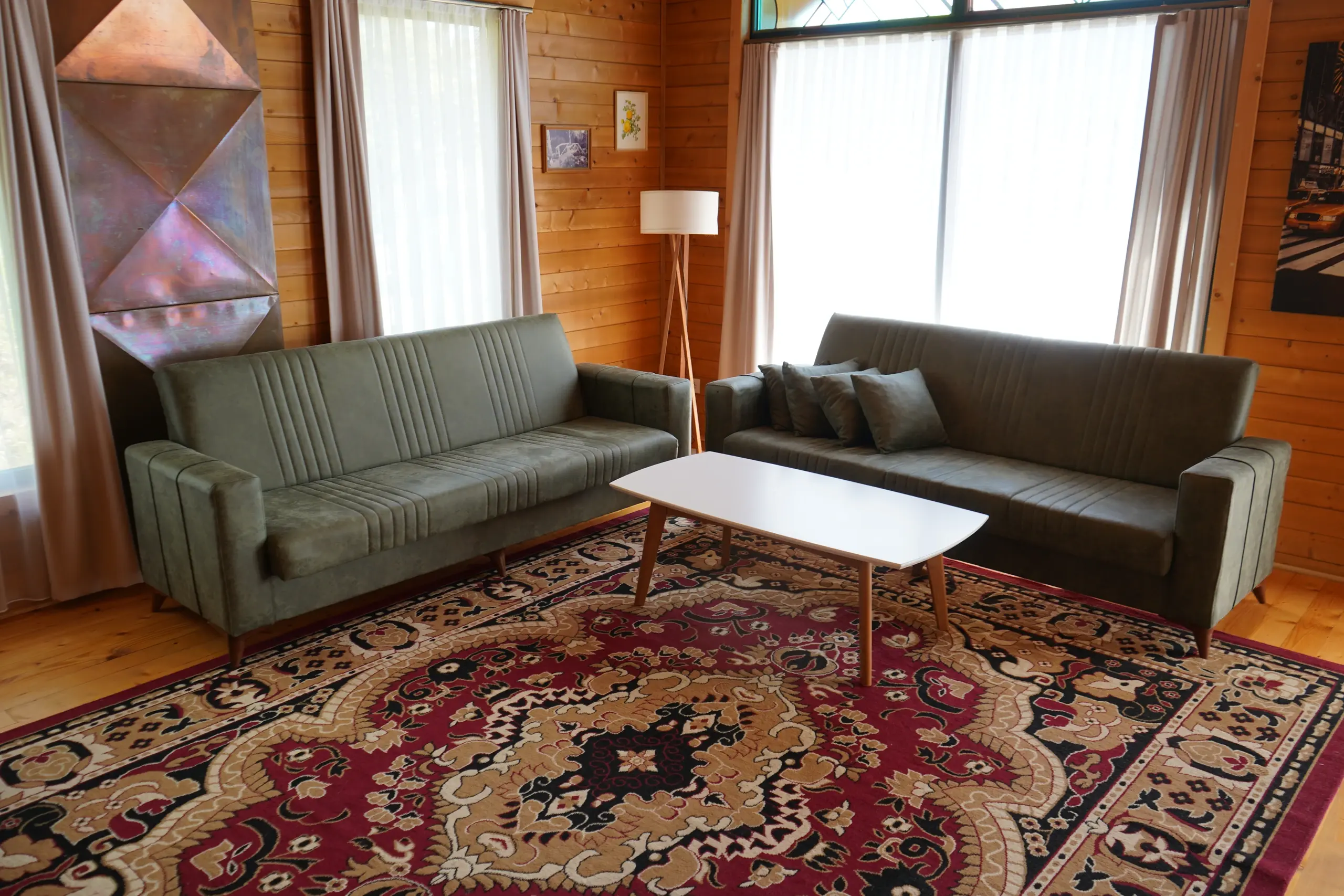 The living room of one of the villas